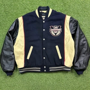 Giacca vintage Harley Davidson V Twin 50 anni pelle/lana Varsity taglia XXL reg - Foto 1 di 17
