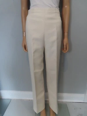 *Pantalones de vestir VALENTINO crema frente plano pierna recta talla US 6/8 Foto 1 de 4