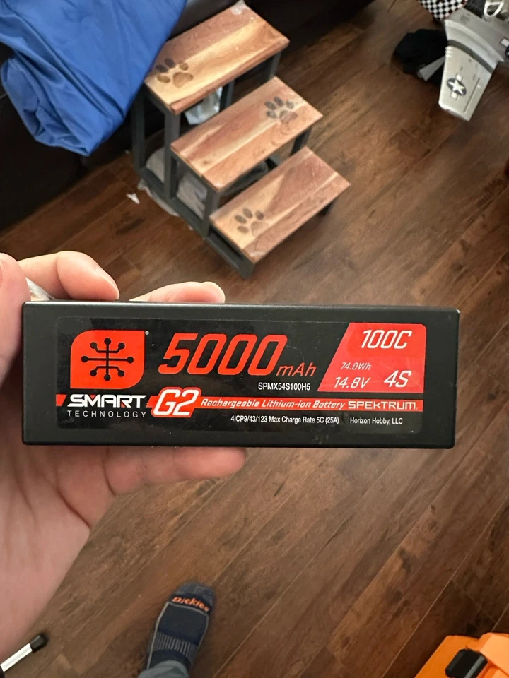 Spektrum 14.8V 5000mAh 4S 100C Smart G2 Hardcase LiPo Battery: IC5, SPMX54S100H5 - Image 1 of 4