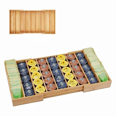 Portavasos K Bambú Soporte para Cápsulas de Café Cajón Organizador, Cápsula de Taza K Expandible... Foto 1 de 4