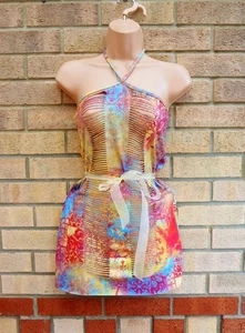 Jaded London multi paisley ripped halter neck bodycon mini party dress 8 10 S - Picture 1 of 8