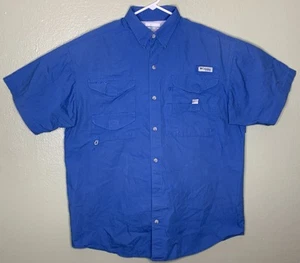 Camisa Columbia Omni-Shade Para Hombres Talla M Azul Real PFG Pesca Manga Corta - Imagen 1 de 9