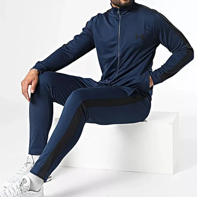 Men's Under Amour Tracksuit Set Bottoms Top Zip Jacket Pants Trouser Pants L - Image 1 of 4
