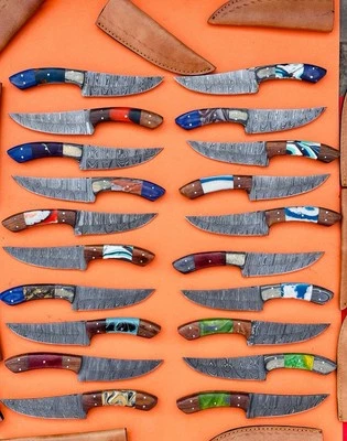 Lote de 100 FACAS DE SOBREVIVÊNCIA DE CAÇA SKINNER FEITAS À MÃO EM AÇO DAMASCO 9 POLEGADASpersonalizadas - Imagem 1 de 4