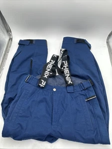 Men's Phenix Navy Blue Waterproof Shuttle Ski Snow Bib Pants Size M - Picture 1 of 11