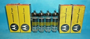4 Tubos Motorola 6GK6 Placa Negra Halo Getter Sylvania Nuevo de Lote Antiguo/Nuevo en Caja - Imagen 1 de 2