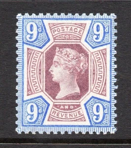 GB QV SG209 9d Dull Purple & Blue Jubilee Fine Unmounted Mint Cat £110 - Picture 1 of 1