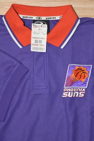 Vintage PHOENIX SUNS Performance Polyester Polo Men XL NBA Retro 90s Rewind Cover