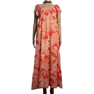 y2k Red Maxi Dress 12 paisley print summer maxi dress xmas day dress - Picture 1 of 17