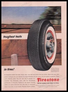 Neumáticos Firestone Rubber-X años 50 anuncio publicitario impreso 1959 más potencia - Imagen 1 de 1