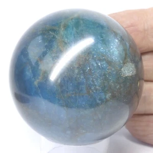 TOP ~*~ PETROL dunkel blaugrüne APATIT STEIN KUGEL 52mm Sphere Sphäre K2404 - Bild 1 von 13