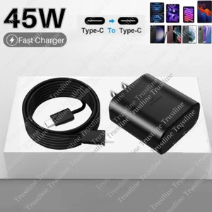 45W Super Fast Charger PD Adapter 5A USB C To C Cable For Samsung Note20 S20 S10 - Picture 1 of 11