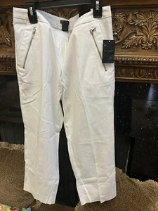 Nue Options Bright White Crop Pants Size 12 Front & Back Pockets - Picture 1 of 3
