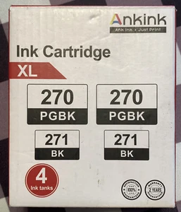 NEW 4 Ankink Canon Compatible Ink Cartridges XL 270 271 - Picture 1 of 4