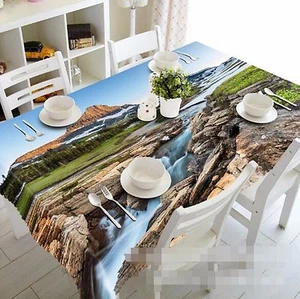 3D Stream 401 Tablecloth Table Cover Cloth Birthday Party AJ WALLPAPER UK Lemon - Picture 1 of 5