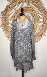 Susy Mix Grey Cowl Neck Textured Mesh Dress Size M/L RRP $999 BNWT Designer - Bild 1 von 12