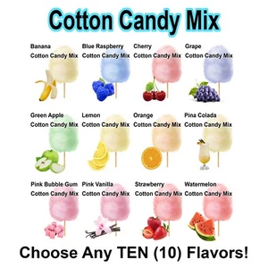 10 COTTON CANDY FLAVOR mix SUGAR FLAVORING FLOSSINE Fairy Floss Flavored - Picture 1 of 2
