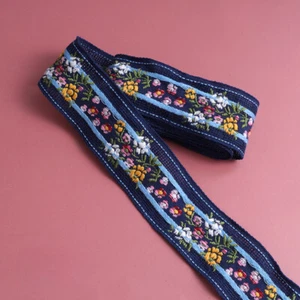 2M Floral Embroidered Trim Sewing Craft Costume Clothes trim Fabric Decoration - Photo 1/7