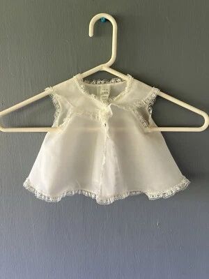 Blusa vintage bebé niña encaje blanco calzoncillo casa núcleo 0-3 Mos? Boda de gasa  Foto 1 de 4