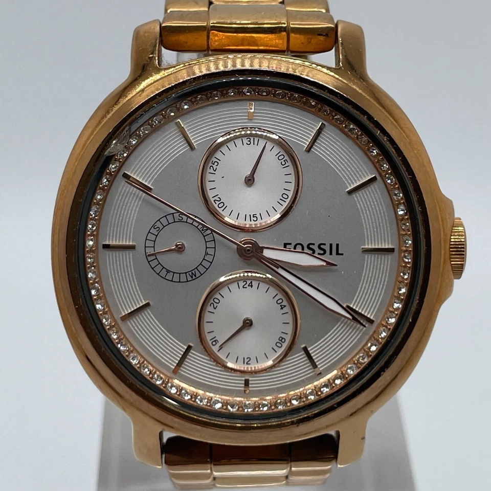 Reloj Fossil Chelsey Mujer Día Fecha 24H Cuarzo Analógico ES3353 Caja Tono Dorado Foto 1 de 4