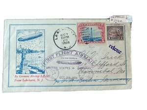 GRAF ZEPPELIN  Oct 11 1928 : FIRST FLIGHT LZ 127 -- USA TO Germany  $1.05 RATE - Picture 1 of 2