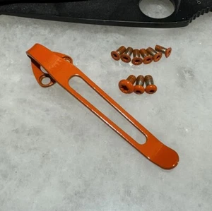 Titanium Deep Pocket Clip Stainless Screws Spyderco Tenacious Resilience Knife - Picture 1 of 8