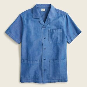 NWT - Wallace & Barnes short-sleeve guayabera shirt in chambray - Large - $79 