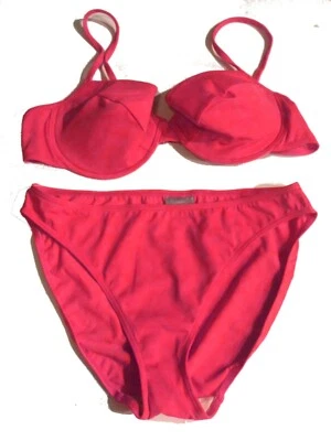Conjunto de bikini Spiegel vintage coral liso naranja con aros 18 top/14 parte inferior Foto 1 de 3