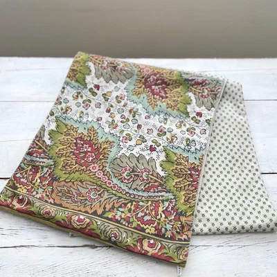 Pottery Barn Salinas Paisley Floral Table Runner Retired Colorful 17x104 Green - Image 1 of 4