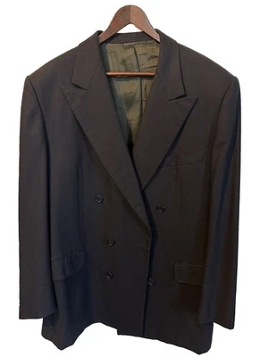 Blazer ONEUNDERT 100% BIJAN Doble Pecho Azul Marino Cachemira Foto 1 de 4