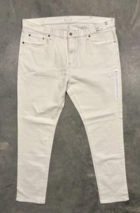 Uniqlo Jeans Herren Größe 42x34 Off White Stretch Slim Fit Straight Neu mit Etikett - Bild 1 von 8