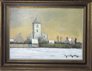 Early VTG European Oil On Wooden Board Impressionist Church Scene Matthÿs Framed - Picture 1 of 17