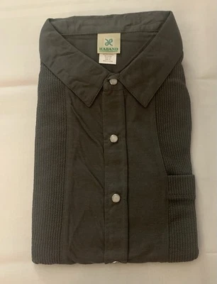 Haband Shirt XL Mens Snap Pearl Button Front, Gray, Short Sleeve, XL - Image 1 of 4