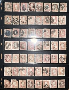 US Stamps #65 Used FANCY CANCEL Collection — LOT of 56! - Picture 1 of 3