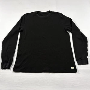 Vuori Mens Waffle Knit Crew Thermal Shirt Black Long Sleeve V176 Cotton Sz XL - Picture 1 of 10