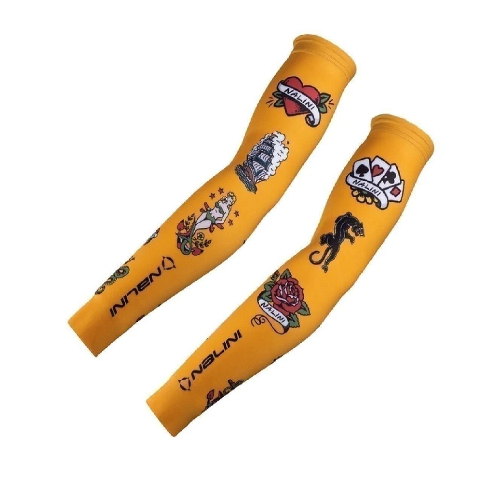 Calentadores de ciclismo de brazo de tatuaje divertidos Nalini (naranja) Foto 1 de 1