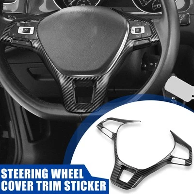 Steering Wheel Cover Trim for Volkswagen Jetta 16-19 Carbon Fiber Pattern - Изображение 1 из 4