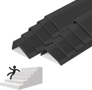 10 Pack Rubber Stair Nosing - 47in Stair Anti-Slip Adhesive Strip, Made of We... - Picture 1 of 7
