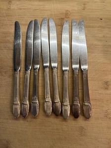 Rogers Bros 1847 IS Silver Plate First Love Dinner Knife Lot Of 8 Silverware - Picture 1 of 2