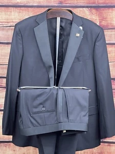 Brooks Brothers X Southwick Tuxedo 1818 Regent Black Size 43R 37W Solid Suit - Picture 1 of 22