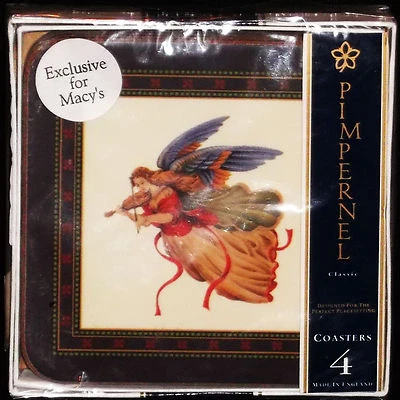 PIMPERNEL MACY"S SET OF 4 ROYAL GALLERY HEAVENLY BDDIES ANGELS COASTERS NEW - Image 1 of 2