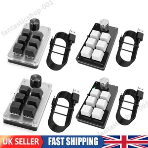 6 Key 1 Knob Mini Mechanical BT Keyboard Red Switches RGB for Office Gaming - Afbeelding 1 van 18