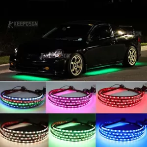 6pcs Car Underglow Strip Lamp LED RGB Neon w/Turn Signal For Acura RSX TL TLX - Picture 1 of 10