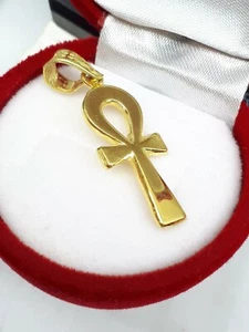 COLGANTE ANKH CROSS KEY OF LIFE ORO AMARILLO 18K PRECIOSO EGIPCIO HECHO A MANO 2,61 Gr - Imagen 1 de 10