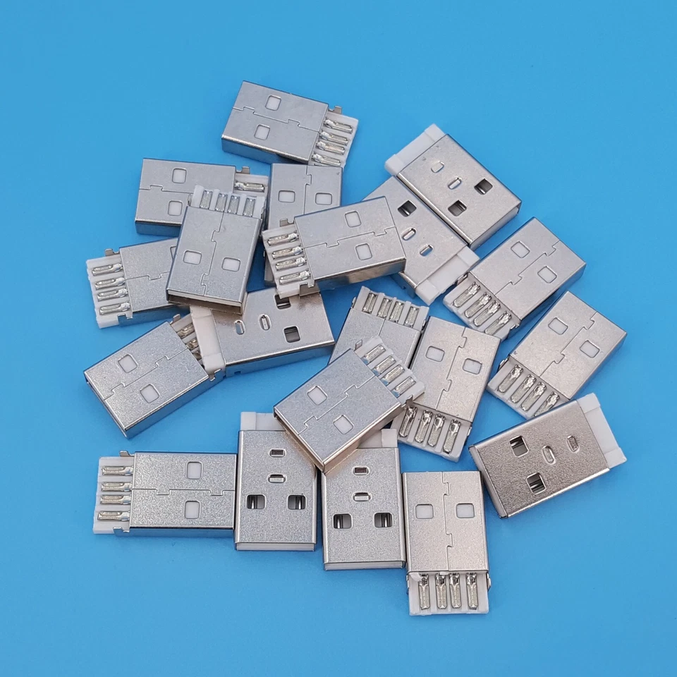 20Pcs USB 2.0 Type A 4Pin Male Wire Solder DIY Plug Connector - Image 1 of 1
