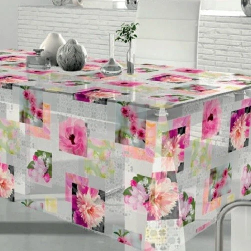 Film pour Table Nappe Verre Clair Imprimé 31489 Patchwork Fleurs Protection de - Photo 1/1