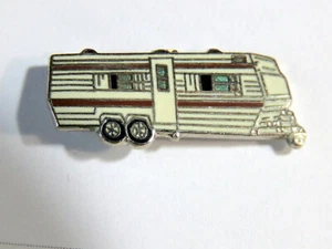 Pull camper Trailer  Lapel Pin   Cloisonne Vintage  - Picture 1 of 2