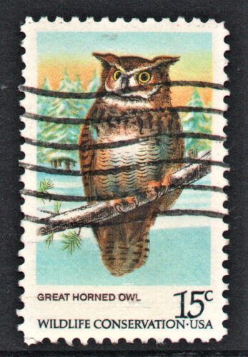 Used 15c " Birds - Great Horned Owl " US 1978