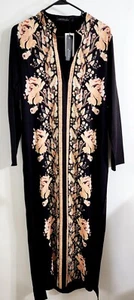 Zanzea Black Floral Maxi Dress Kaftan - Picture 1 of 5