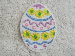 White Pastel EASTER EGG 3" Embroidery Iron-on Custom Patch (E2) - Picture 1 of 1